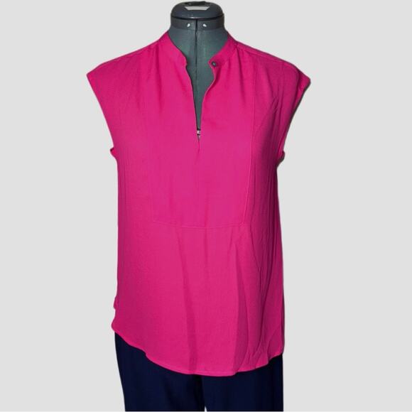 J. Crew Drapey cap-sleeve top Women's size XXS Fuchsia Dark Pink - Picture 1 of 16